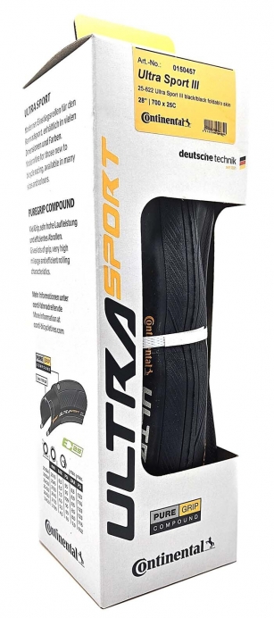 OPONA CONTINENTAL ULTRA SPORT III 700x25C CZARNA ZWIJANA
