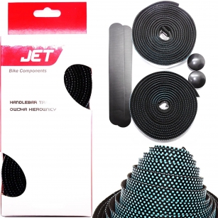 JET GR29-21 OWIJKA KIEROWNICY MIĘKKA SILIKON/PU CZARNA-BŁĘKIT