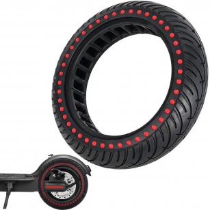 OPONA BEZDĘTKOWA 8 1/2 x 2 PEŁNA DO E-HULAJNOGI - CZERWONE KROPKI