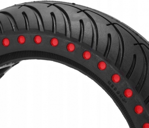 OPONA BEZDĘTKOWA 8 1/2 x 2 PEŁNA DO E-HULAJNOGI - CZERWONE KROPKI