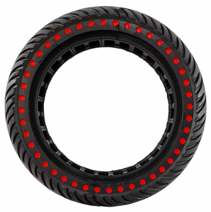 OPONA BEZDĘTKOWA 8 1/2 x 2 PEŁNA DO E-HULAJNOGI - CZERWONE KROPKI
