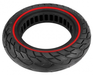 OPONA BEZDĘTKOWA 8 1/2 x 2 PEŁNA DO E-HULAJNOGI - CZERWONY PASEK