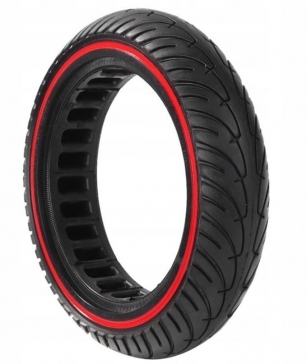 OPONA BEZDĘTKOWA 8 1/2 x 2 PEŁNA DO E-HULAJNOGI - CZERWONY PASEK