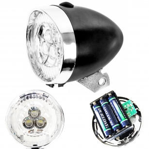 LAMPKA PRZÓD RETRO 3LED 3xAAA CZARNA