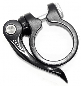 ZOOM OBEJMA ZAMYKACZ ZACISK SIODŁA CZARNY POŁYSK 31,8mm