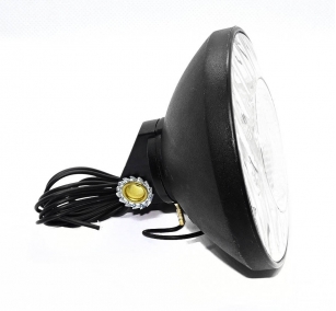 2K LAMPKA PRZÓD TRADYCYJNA NA PRĄDNICĘ DYNAMO CZARNA 6V