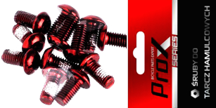 PROX ŚRUBY TARCZY HAMULCA CZERWONE 6szt.