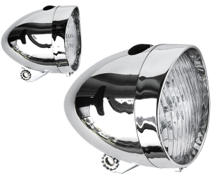 LAMPKA PRZÓD RETRO 3LED 3xAAA SREBRNA