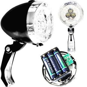 JET LAMPKA PRZÓD RETRO 3LED Z UCHWYTEM DO WIDELCA